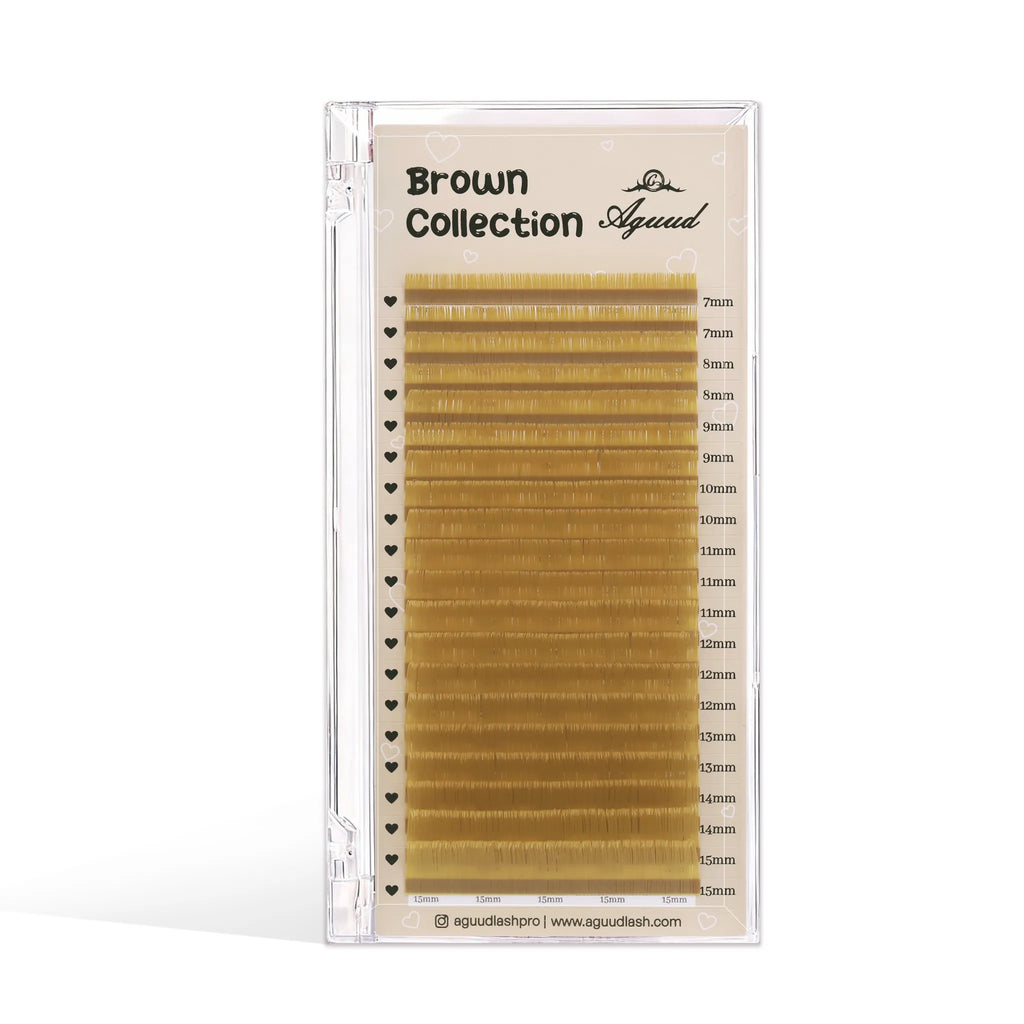 Extensiones de pestañas Brown Series de 0,07 mm | 20 filas de pestañas marrones mate