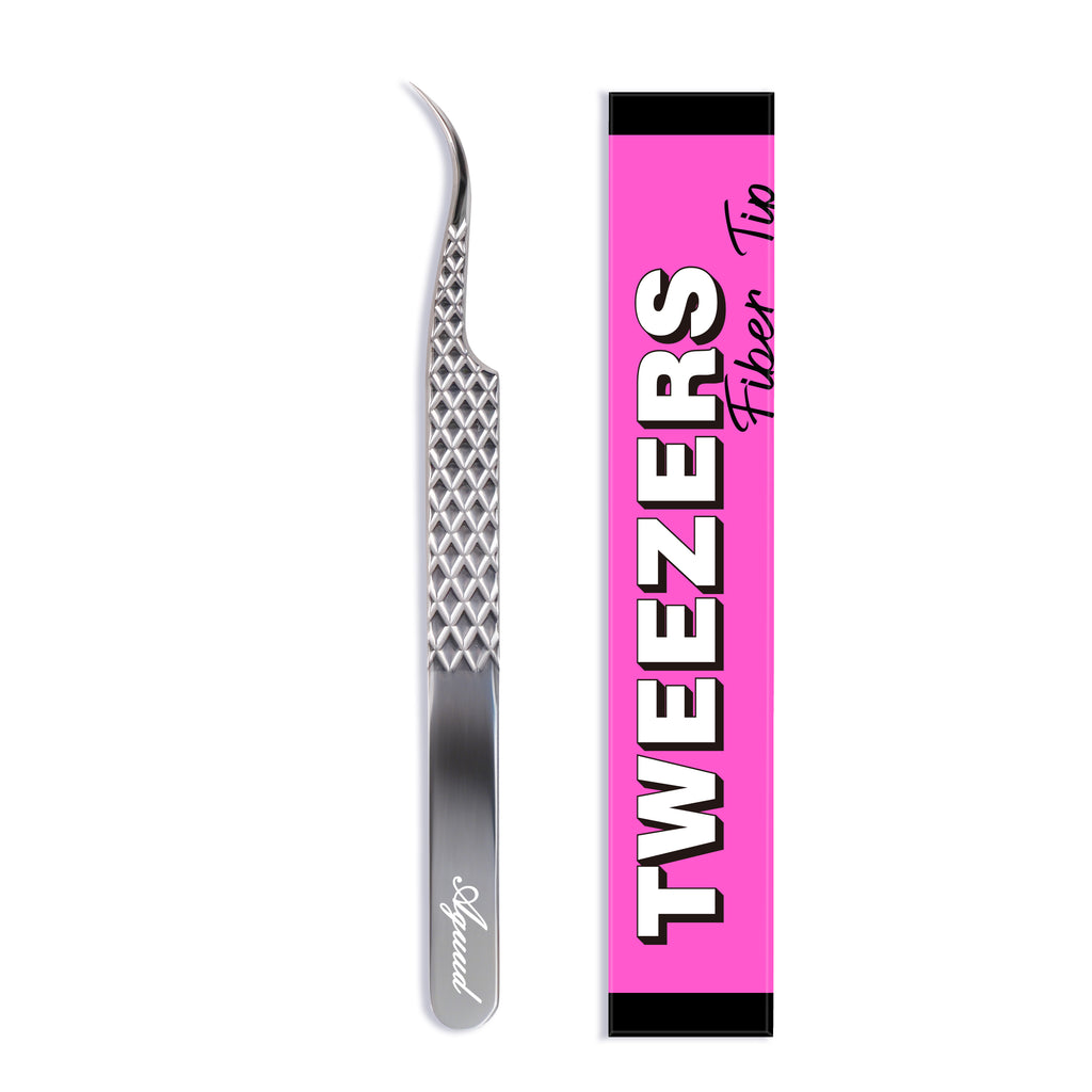 Silver Curved Fiber‑Tip Isolation Tweezers