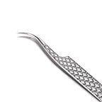 Silver Curved Fiber‑Tip Isolation Tweezers