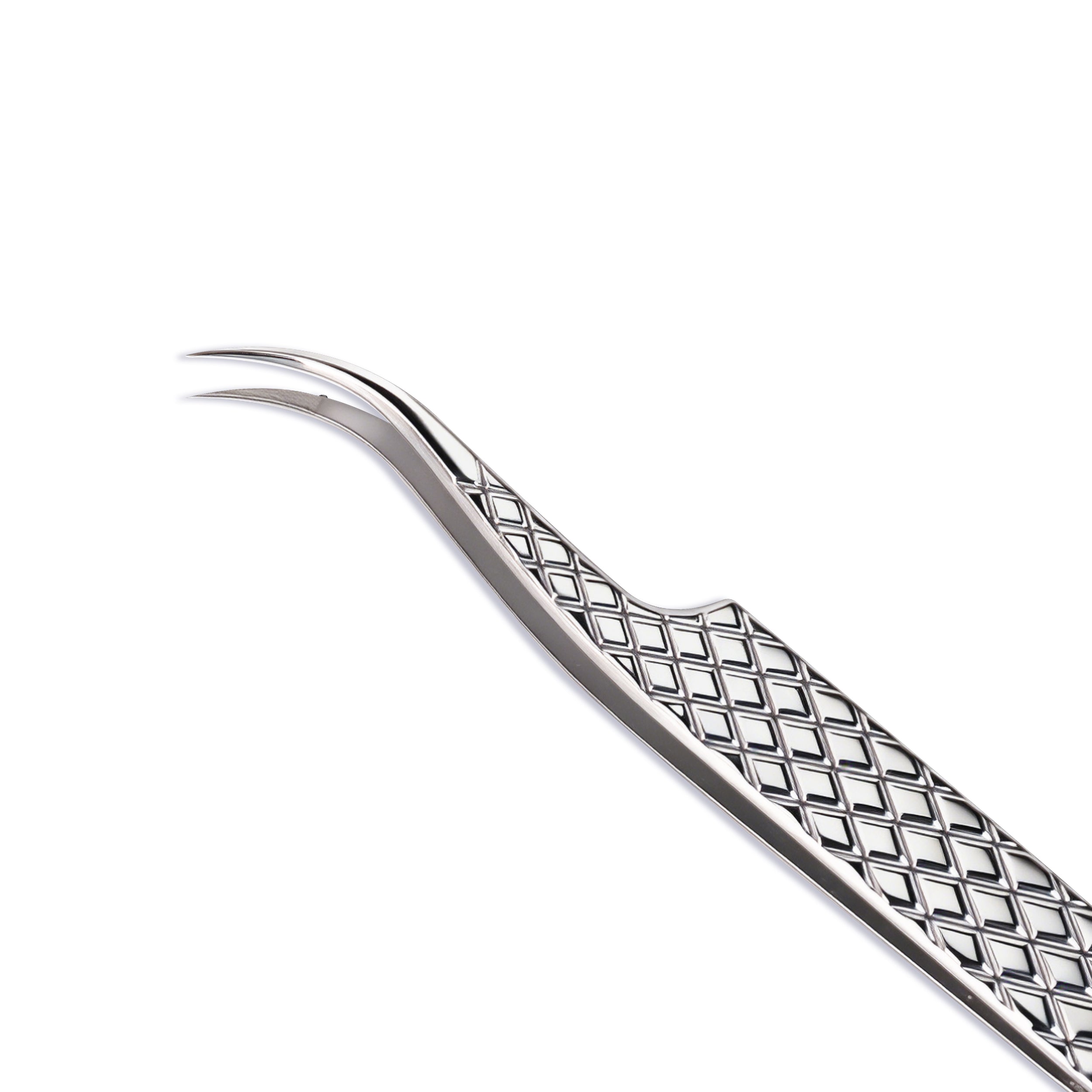 Silver Curved Fiber‑Tip Isolation Tweezers