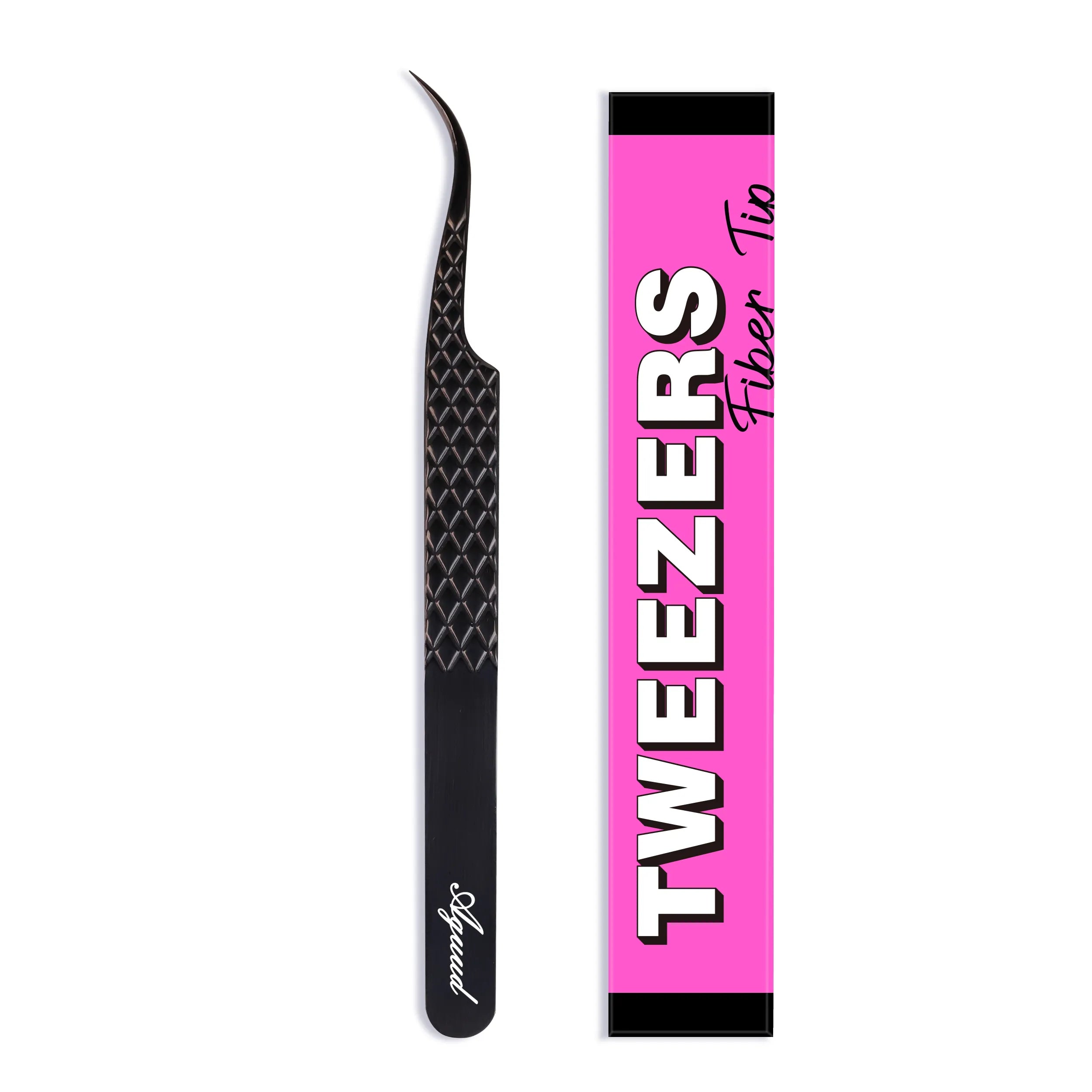 Curved Fiber Tip Lash Extension Tweezers / 3 Color Options