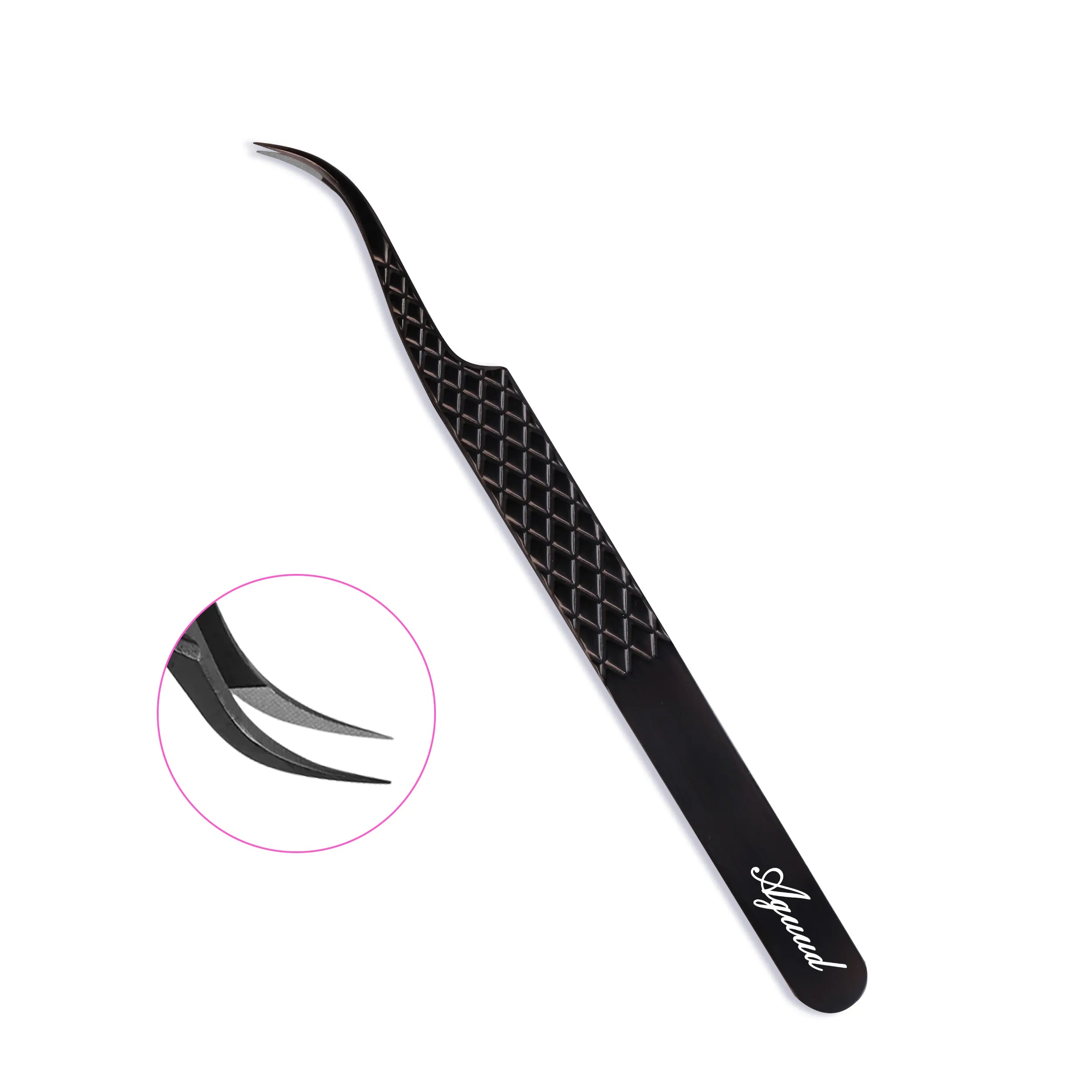 Curved Fiber Tip Lash Extension Tweezers / 3 Color Options