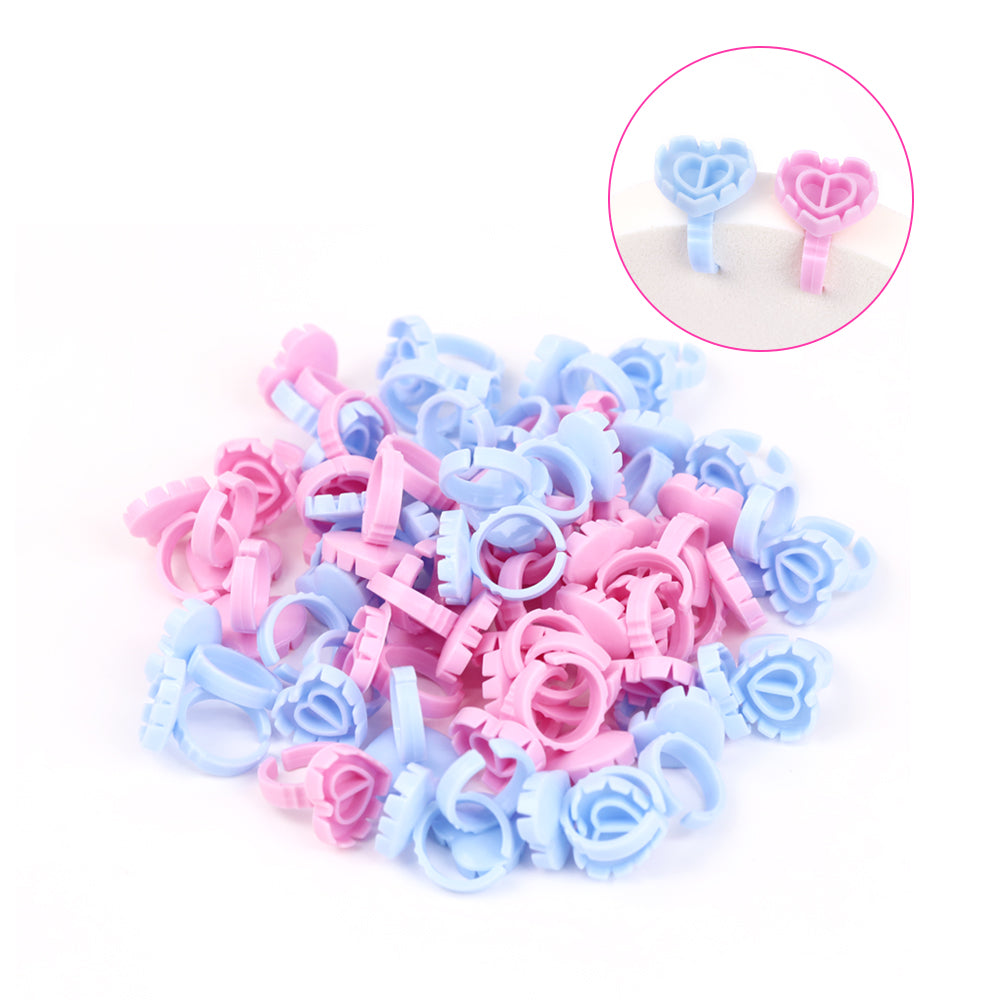 Plastic Eyelash Flower Glue Ring(Heart shape)