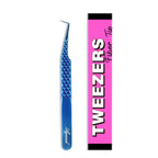 90° Blue‑Fiber Tip Lash Extension Tweezers