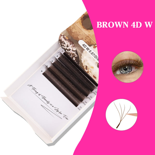 Brown 4D Clover Lash Extensions