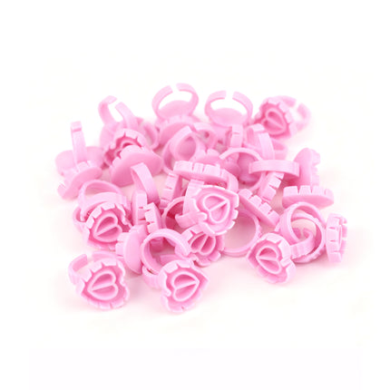 Plastic Eyelash Flower Glue Ring(Heart shape)