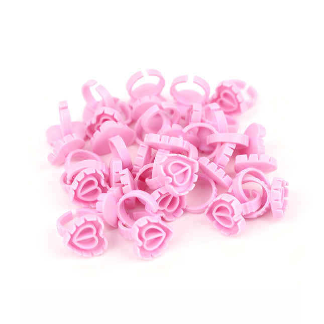 Plastic Eyelash Flower Glue Ring(Heart shape)