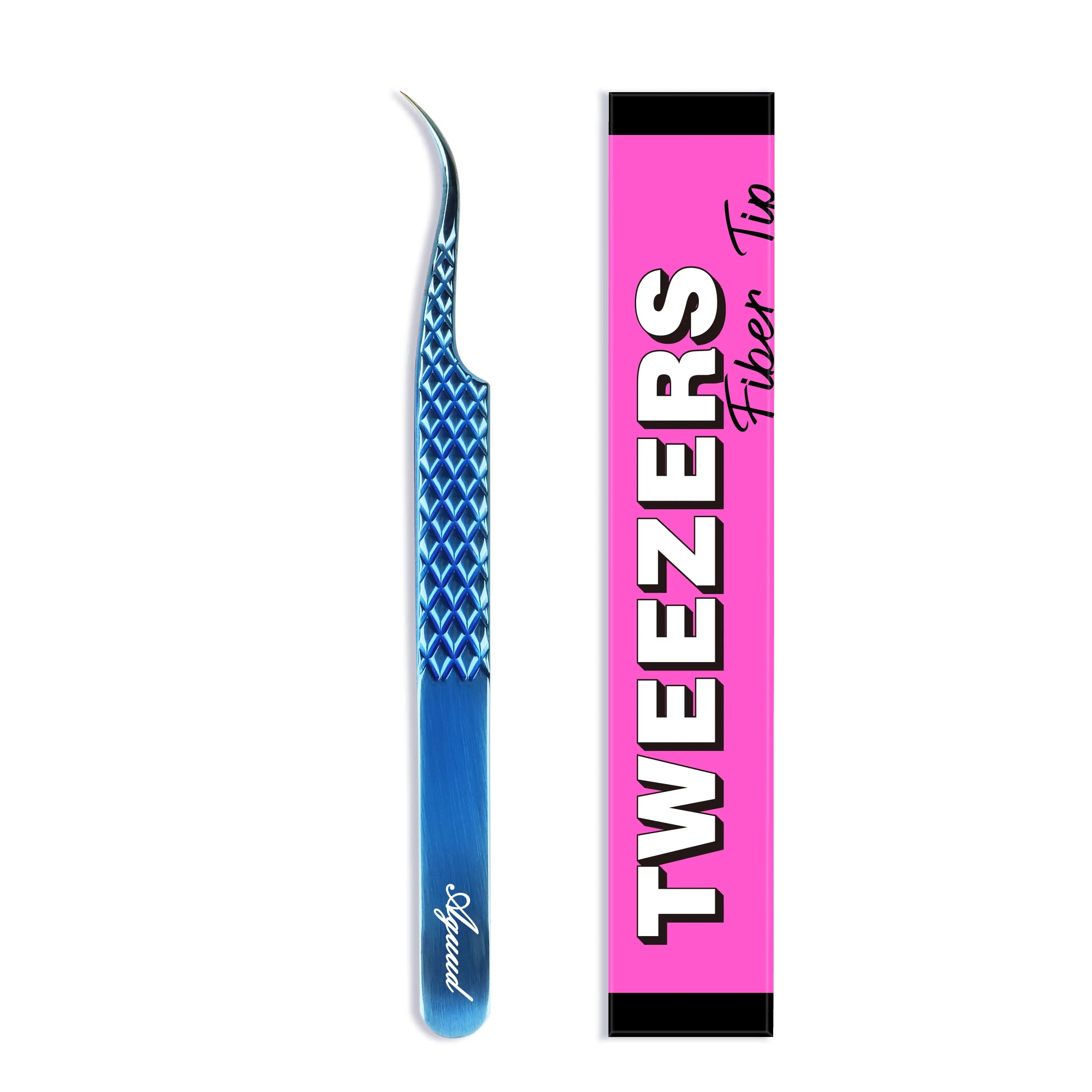 Curved Fiber Tip Lash Extension Tweezers / 3 Color Options