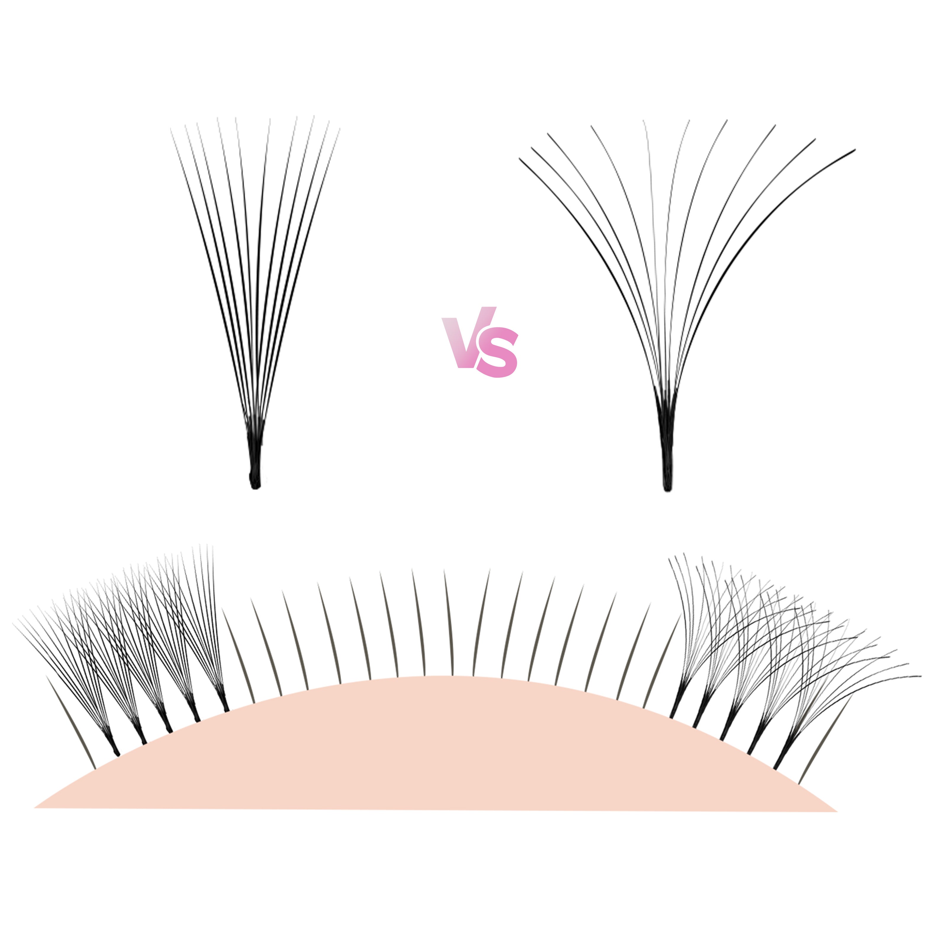 1020/600 Narrow Fans 5D 6D 10D Premade Lash Fans Eyelash Extensions