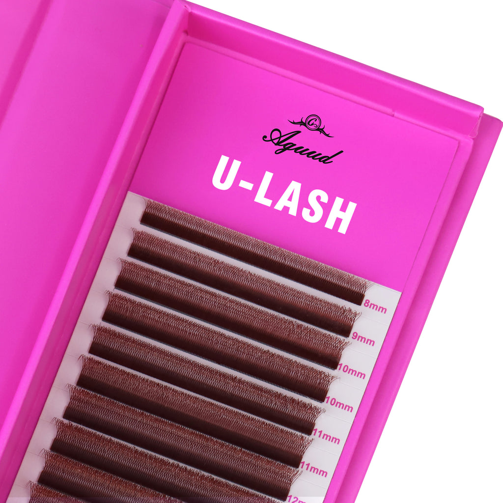 Plateaux d'extensions de cils bordeaux en forme de U YY 4D 5D
