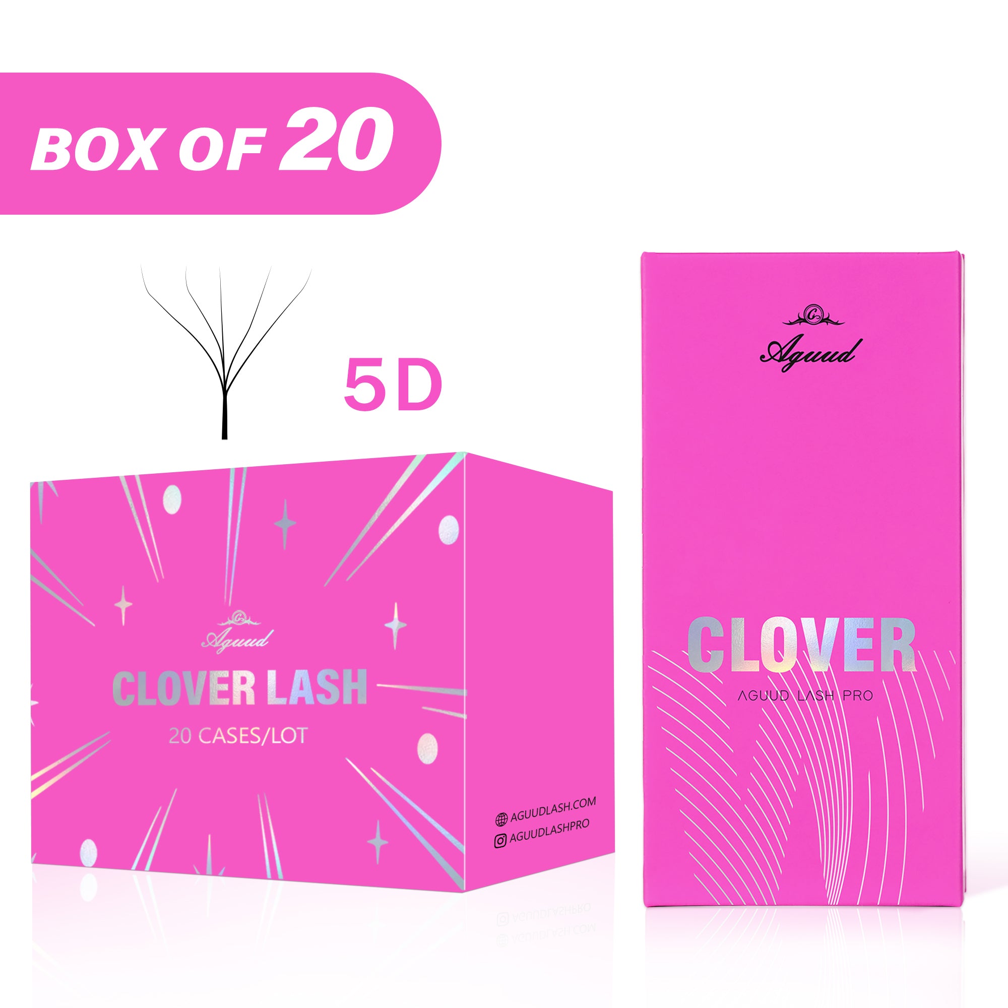 20 Trays W-Style 5D Clover Premade Fan Lashes 0.07MM – Matte