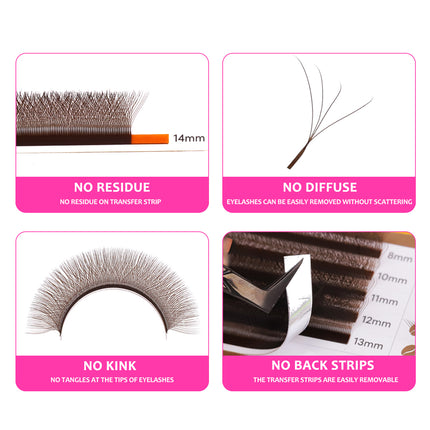 Brown 4D Clover Lash Extensions