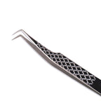 90° Silver‑Fiber Tip Lash Extension Tweezers
